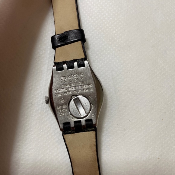 Swatch Irony Wrap Around Black Leather Watch - Picture 2 of 5